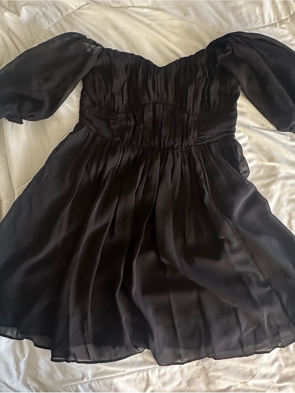 Abercrombie & Fitch Black Puffy Sleeve Mini Dress